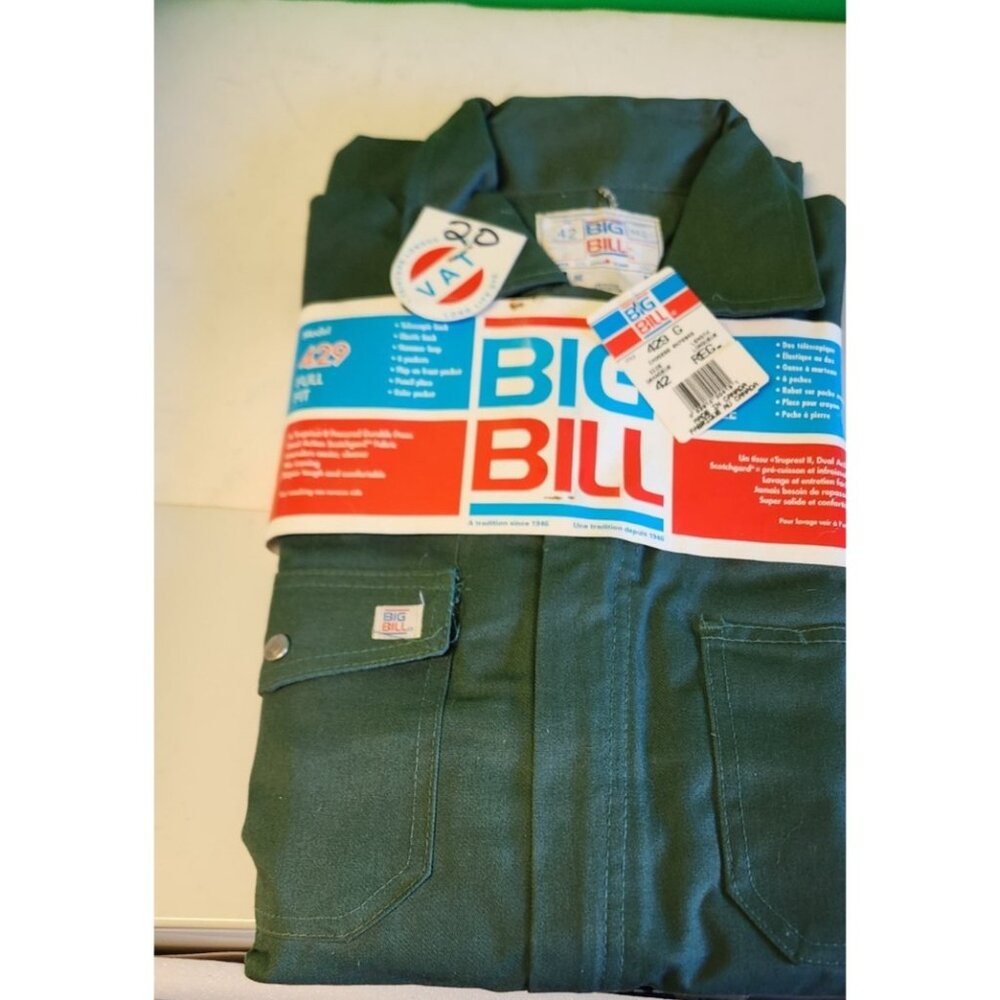 Vintage Big Bill Model 429 Size 42 Regular Coveralls Green Jumpsuit Mechanics